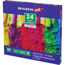 Пастель сухая художественная BRAUBERG ART &#039;CLASSIC&#039;, 24 цвета, круглое сечение, 181454