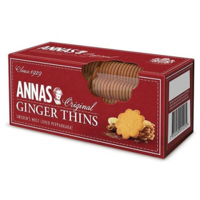 Печенье песочное имбирное тонкое ANNAS 'Ginger Thins' (Швеция), 150 г