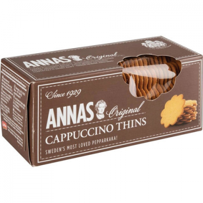 Печенье песочное капучино тонкое ANNAS 'Cappuccino Thins' (Швеция), 150 г