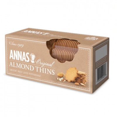 Печенье песочное миндальное тонкое ANNAS 'Almond Thins' (Швеция), 150 г