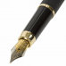 Ручка бизнес-класса перьевая BRAUBERG Brioso, СИНЯЯ, корпус черный с золотистыми деталями, линия письма 0,25 мм, 143467