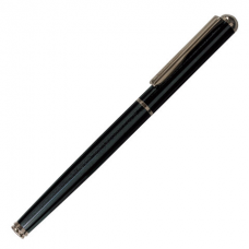Ручка бизнес-класса перьевая BRAUBERG Larghetto, СИНЯЯ, корпус черный с хромированными деталями, линия письма 0,25 мм, 143477