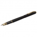Ручка бизнес-класса перьевая BRAUBERG Maestro, СИНЯЯ, корпус черный с золотистыми деталями, линия письма 0,25 мм, 143471