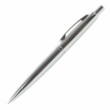 Ручка бизнес-класса шариковая BRAUBERG Opera, СИНЯЯ, корпус серебристый с хромированными деталями, линия письма 0,5 мм, 143486