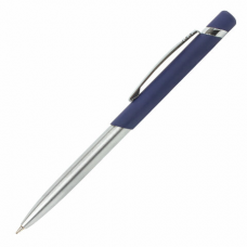 Ручка бизнес-класса шариковая BRAUBERG Ottava, СИНЯЯ, корпус серебристый с синим, линия письма 0,5 мм, 143487