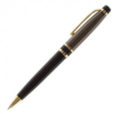 Ручка бизнес-класса шариковая BRAUBERG Sonata, СИНЯЯ, корпус золотистый с черным, линия письма 0,5 мм, 143483