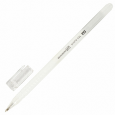 Ручка гелевая BRAUBERG Art Classic, БЕЛАЯ, корпус тонированный белый, узел 1 мм, линия письма 0,5 мм, 143418