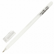 Ручка гелевая BRAUBERG Art Classic, БЕЛАЯ, корпус тонированный белый, узел 1 мм, линия письма 0,5 мм, 143418