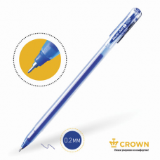 Ручка гелевая CROWN &#039;Multi Jell&#039;, СИНЯЯ, узел 0,4 мм, линия письма 0,2 мм, MTJ-500