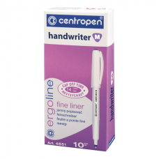 Ручка капиллярная (линер) ЧЕРНАЯ CENTROPEN &#039;Handwriter&#039;, трехгранная, линия 0,5 мм, 4651, 2 4651 0112