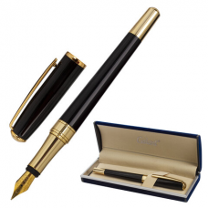 Ручка подарочная перьевая GALANT &#039;LUDUS&#039;, корпус черный, детали золотистые, узел 0,8 мм, 143529