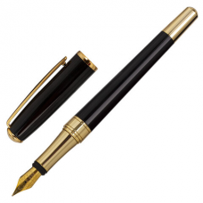 Ручка подарочная перьевая GALANT &#039;LUDUS&#039;, корпус черный, детали золотистые, узел 0,8 мм, 143529