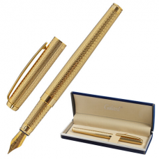 Ручка подарочная перьевая GALANT &#039;VERSUS&#039;, корпус золотистый, детали золотистые, узел 0,8 мм, синяя, 143528