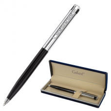 Ручка подарочная шариковая GALANT &#039;ACTUS&#039;, корпус серебристый с черным, детали хром, узел 0,7 мм, синяя, 143518