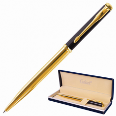 Ручка подарочная шариковая GALANT &#039;ARROW GOLD&#039;, корпус черный/золотистый, детали золотистые, узел 0,7 мм, синяя, 143523