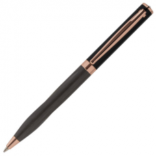 Ручка подарочная шариковая GALANT &#039;FACTURA&#039;, корпус черный/оружейный металл, детали розовое золото, узел 0,7 мм, синяя, 143513