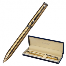 Ручка подарочная шариковая GALANT &#039;MALBRETT&#039;, корпус золотистый, детали оружейный металл, узел 0,7 мм, синяя, 143502
