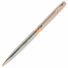 Ручка подарочная шариковая GALANT &#039;NUANCE SILVER&#039;, корпус серебристый, детали розовое золото, узел 0,7 мм, синяя, 143520
