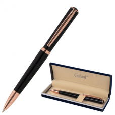 Ручка подарочная шариковая GALANT &#039;PUNCTUM BLACK&#039;, корпус черный, детали розовое золото, узел 0,7 мм, синяя, 143514