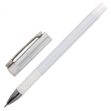 Ручка шариковая масляная с грипом STAFF &#039;Profit Chrome-X&#039;, СИНЯЯ, корпус белый, хромированные детали, узел 0,7 мм, линия 0,35 мм, 142985
