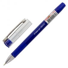 Ручка шариковая масляная с грипом STAFF &#039;Profit Chrome-X&#039;, СИНЯЯ, корпус синий, хромированные детали, узел 0,7 мм, линия 0,35 мм, 142984